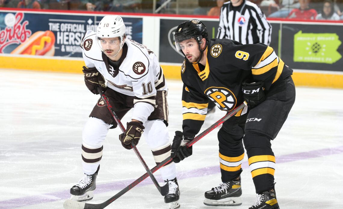 PROVIDENCE BRUINS SCORE LATE GOAL TO FORCE OVERTIME, FALL TO HERSHEY BEARS, 4-3