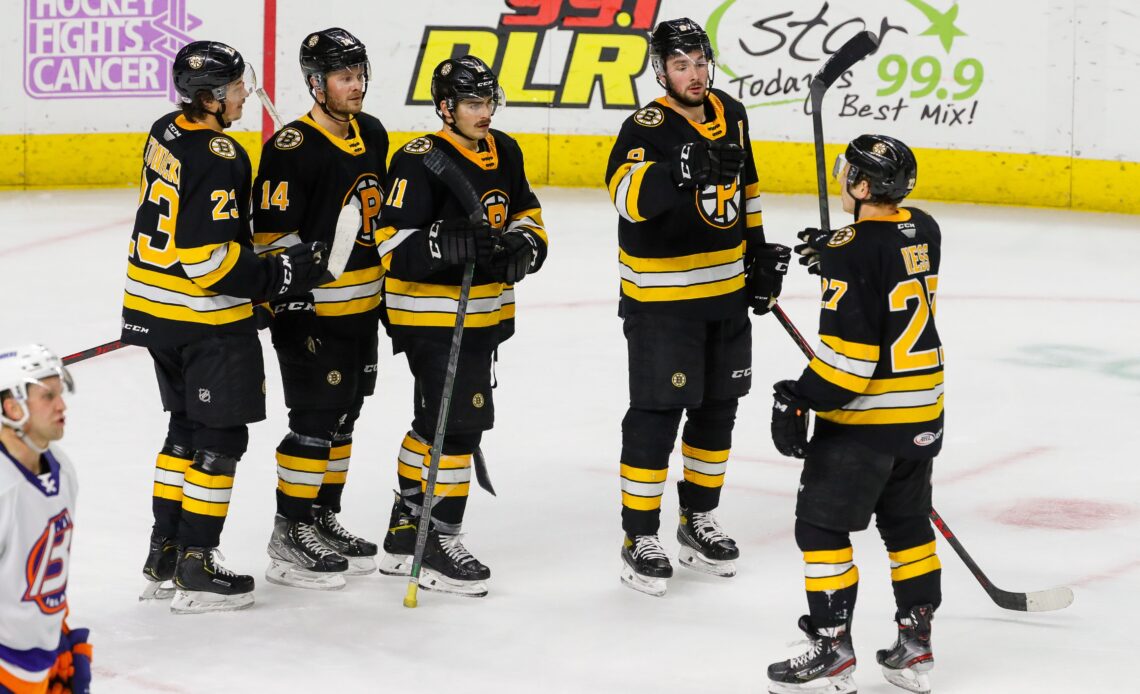 PROVIDENCE BRUINS SCORE THREE IN SECOND PERIOD, BEAT BRIDGEPORT ISLANDERS, 3-2