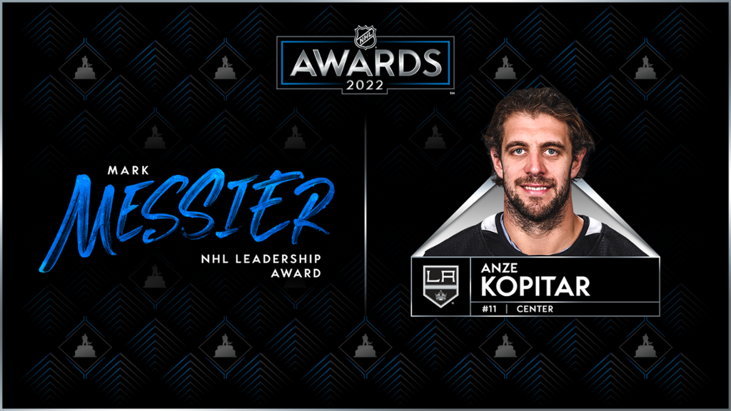 Kopitar of Kings wins Messier NHL Leadership Award