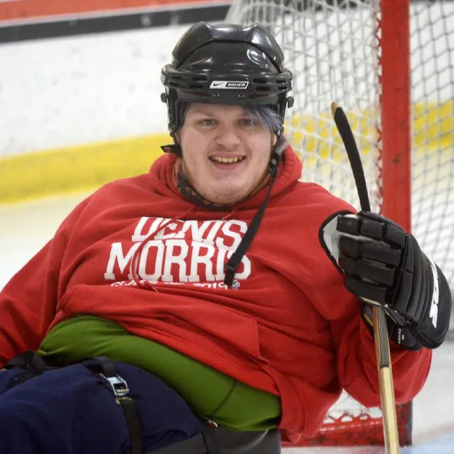 Julian Caverley discovered his passion for sledge hockey last winter. On Saturday, July 30 he received a new sled from Meridian's Play to Podium Fund.
