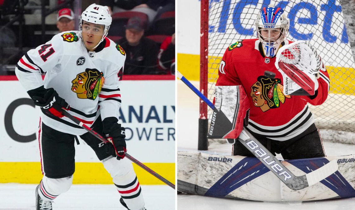 Childhood friends Isaak Phillips, Mitchell Weeks reunited with Blackhawks