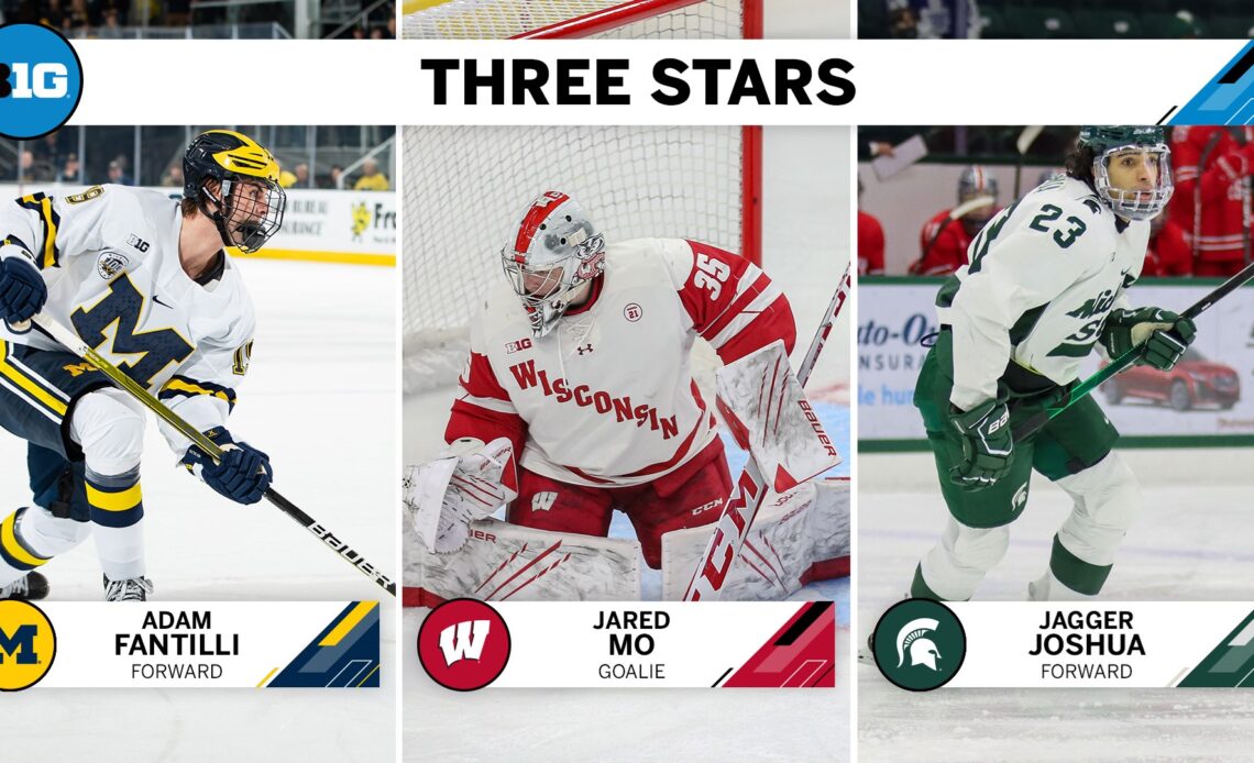 Michigan, Wisconsin and Michigan State Earn Hockey Three Stars Awards