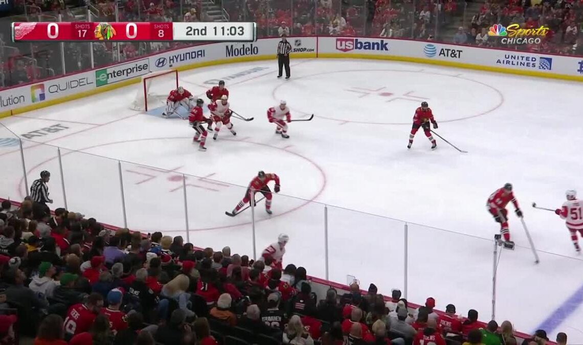 a Spectacular Goalie Save from Chicago Blackhawks vs. Detroit Red Wings