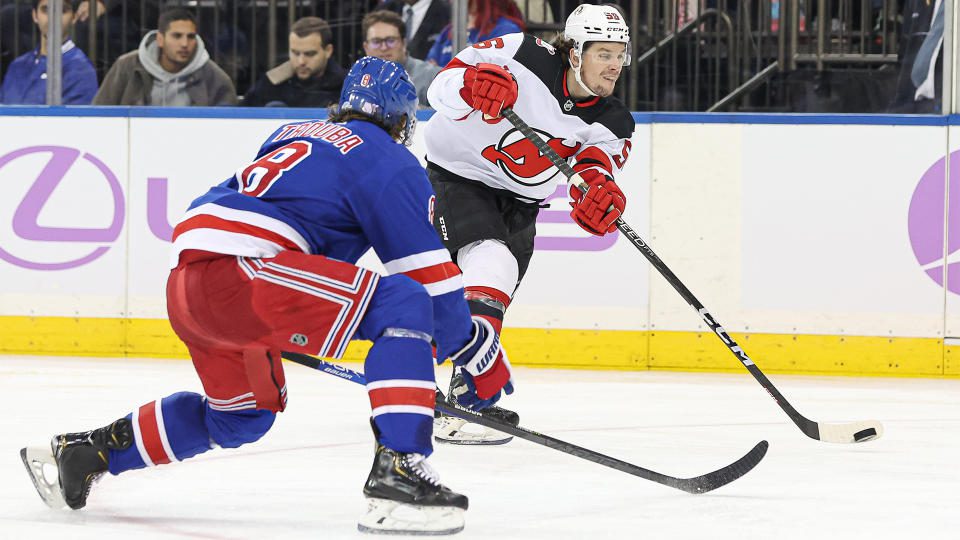 Devils rally from two goals down to beat Rangers 5-3