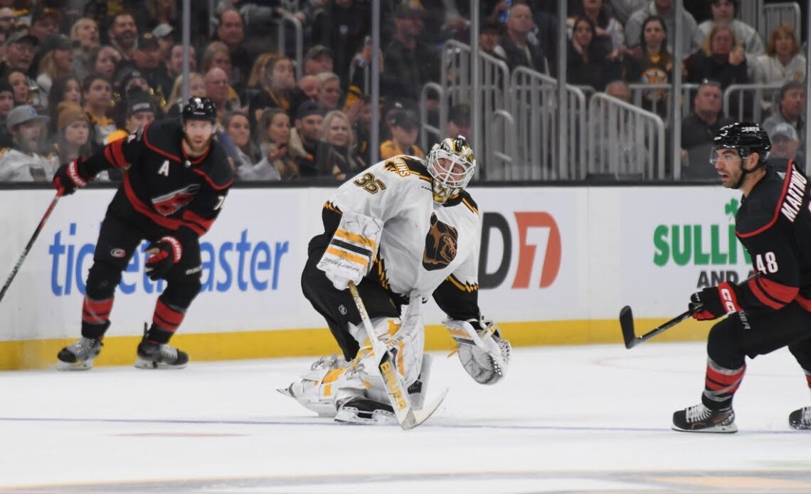 Ullmark plays the puck—at the BLUE LINE! 😲