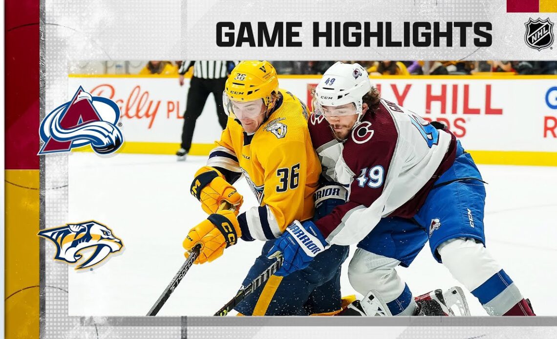 Avalanche @ Predators 12/23 | NHL Highlights 2022