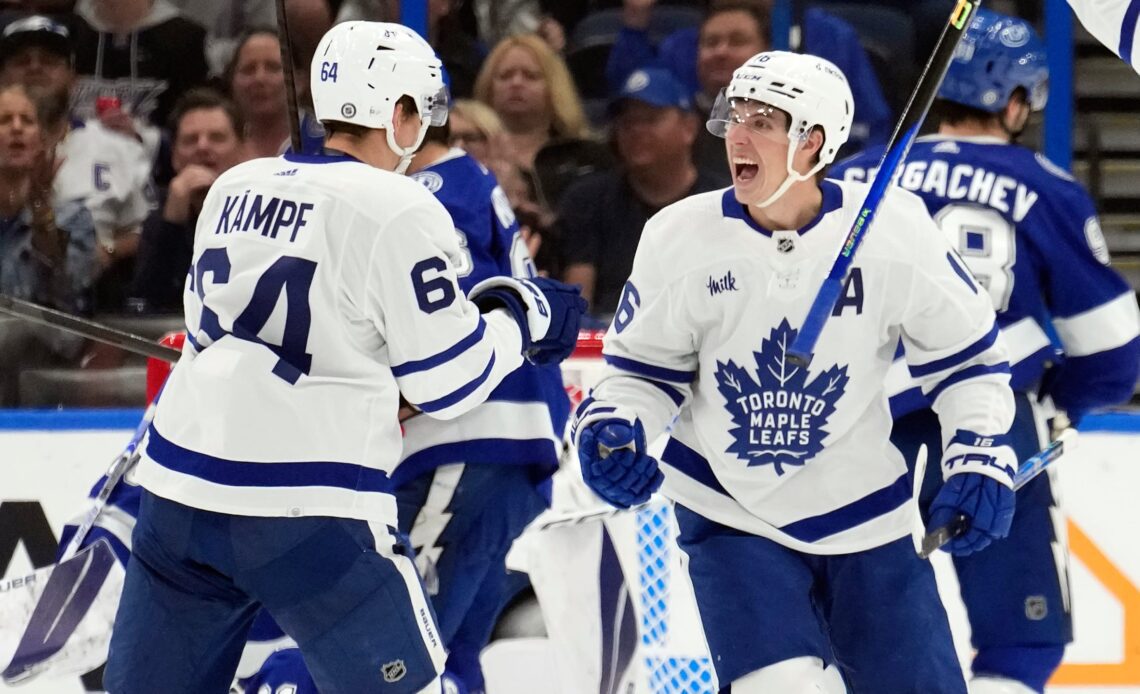 Marner breaks franchise record with 19-game point streak as Maple Leafs fall to Lightning in OT