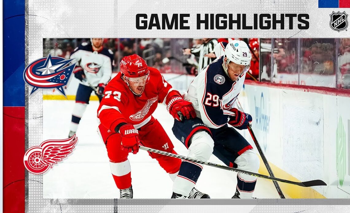Blue Jackets @ Red Wings 1/14 | NHL Highlights 2022