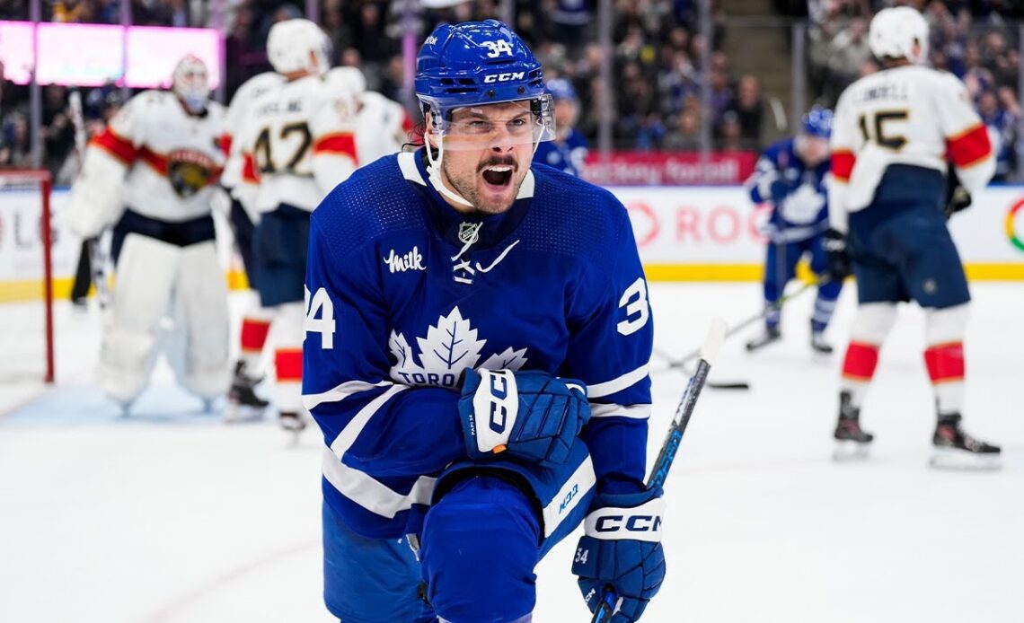 Matthews power play snipe puts Marner in the record books!