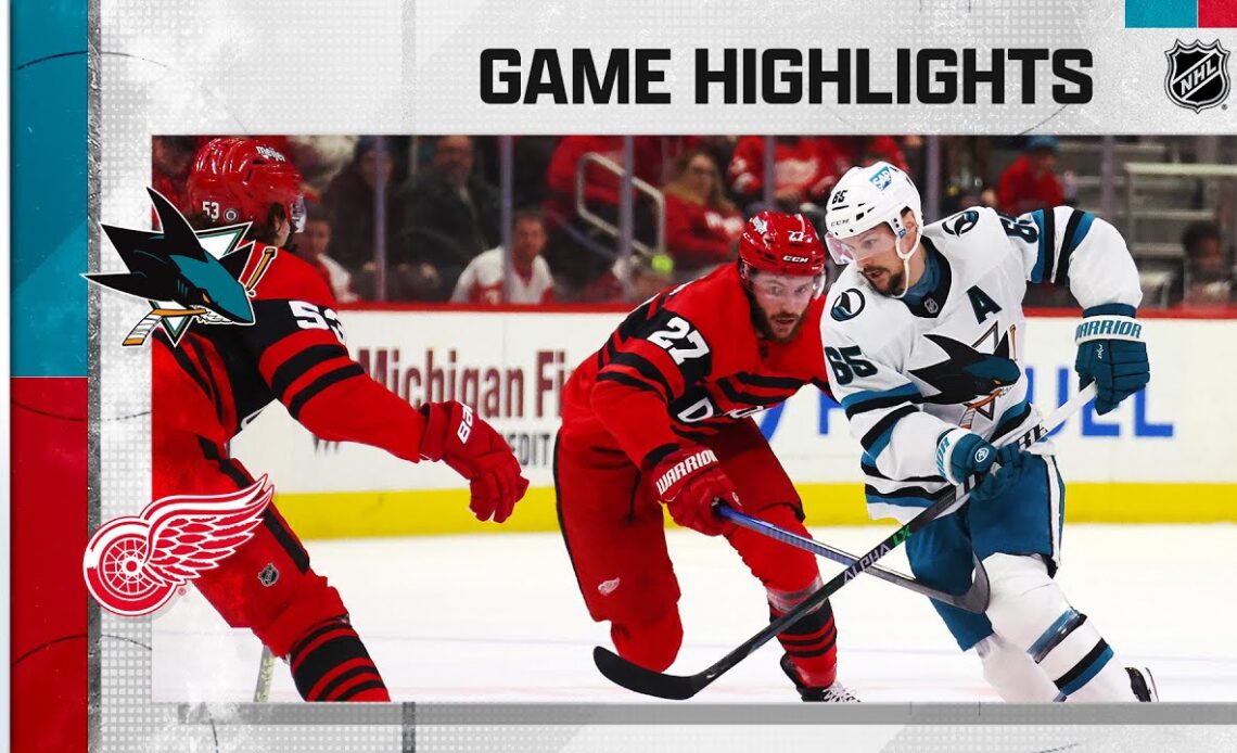 Sharks @ Red Wings 1/24 | NHL Highlights 2023