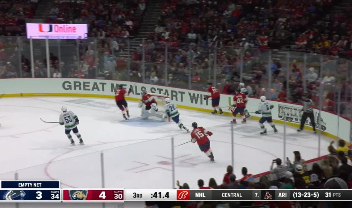 a Goalie Save from Florida Panthers vs. Vancouver Canucks