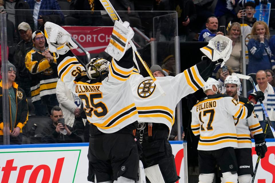 The Boston Bruins have been doing a lot of celebrating this season.
