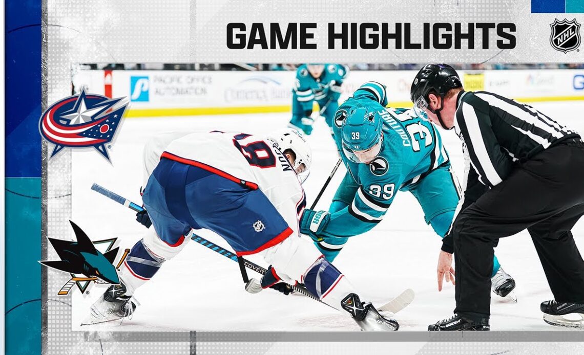 Blue Jackets @ Sharks 3/14 | NHL Highlights 2023