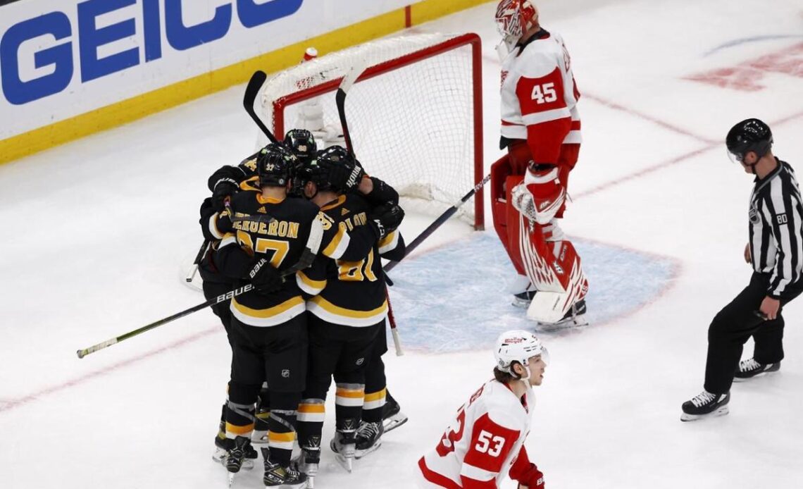 Bruins beat Red Wings 3-2, set record for fastest to 50 wins