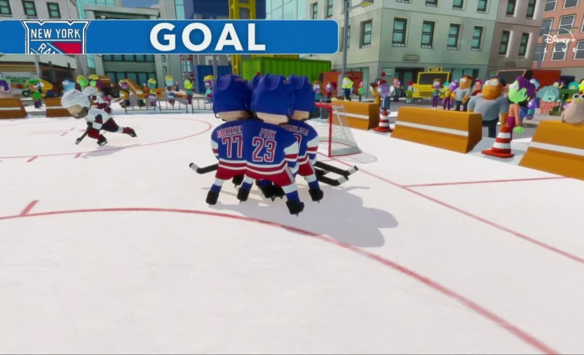 Mika Zibanejad beats Bill Green for the opening goal of the NHL Big City Greens Classic!