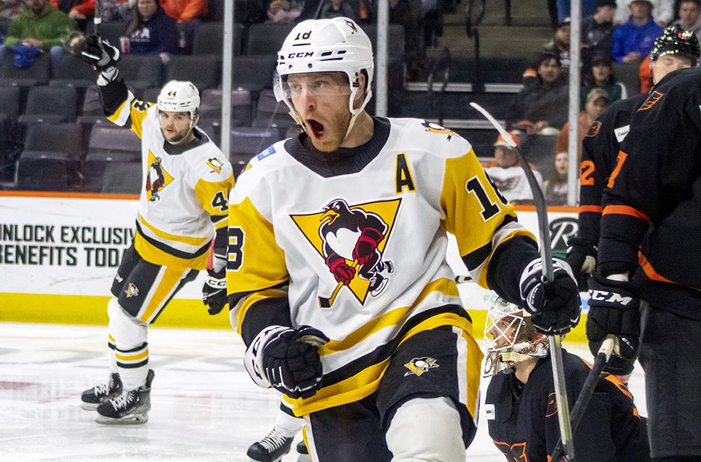 PENGUINS DELIVER BIG, 5-2 WIN OVER PHANTOMS