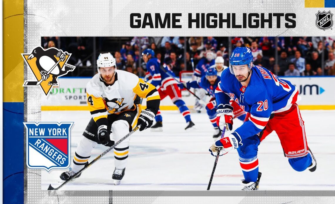 Penguins @ Rangers 3/16 | NHL Highlights 2023