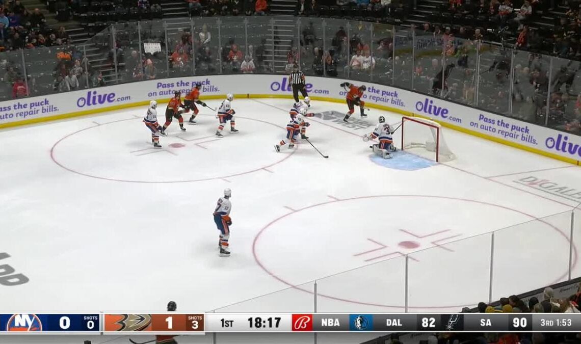 a Goalie Save from Anaheim Ducks vs. New York Islanders