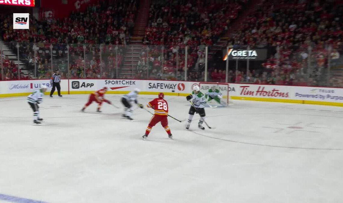 a Goalie Save from Calgary Flames vs. Dallas Stars