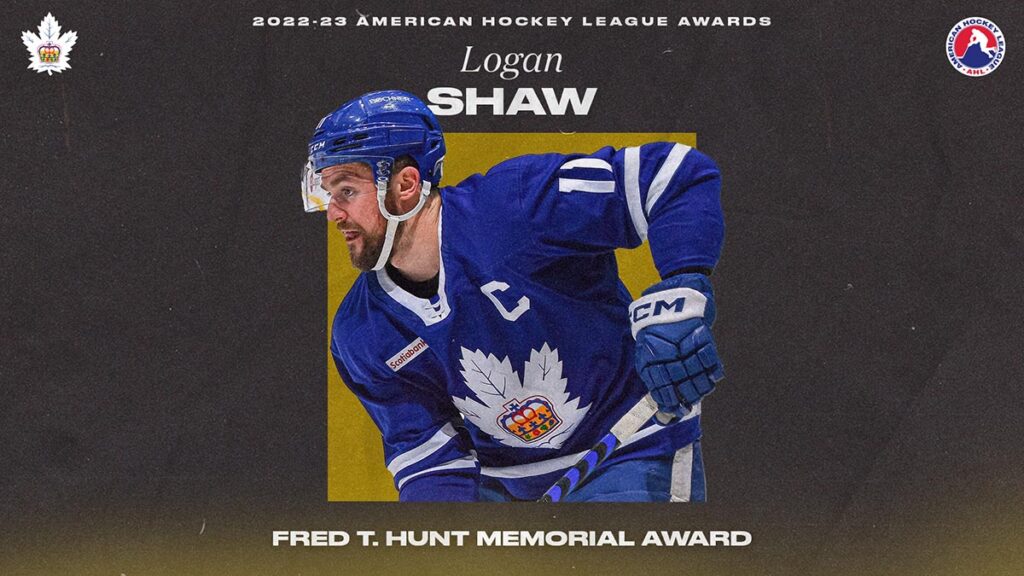 Marlies’ Shaw voted winner of Fred T. Hunt Award | TheAHL.com