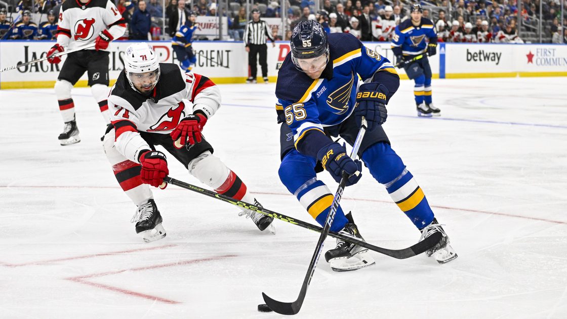 Devils can't find offense without Jack Hughes in 4-1 loss to Blues