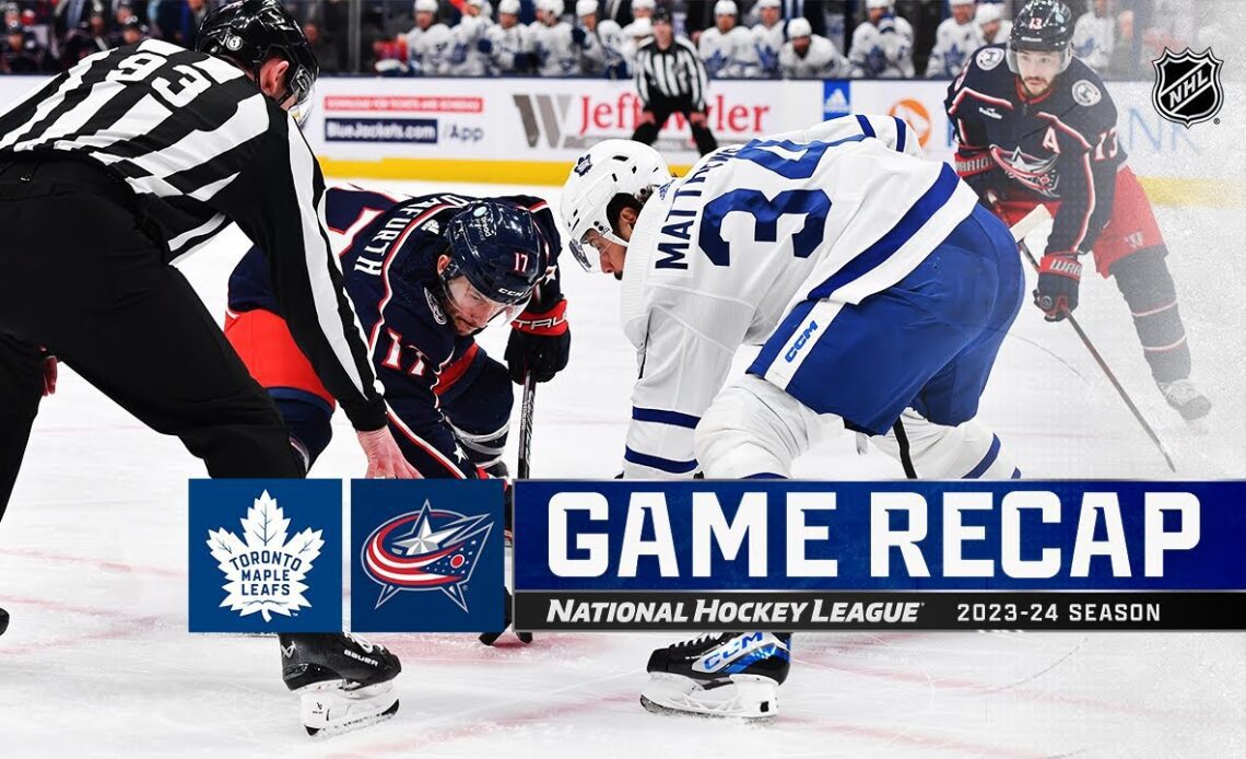 Maple Leafs @ Blue Jackets 12/29 | NHL Highlights 2023