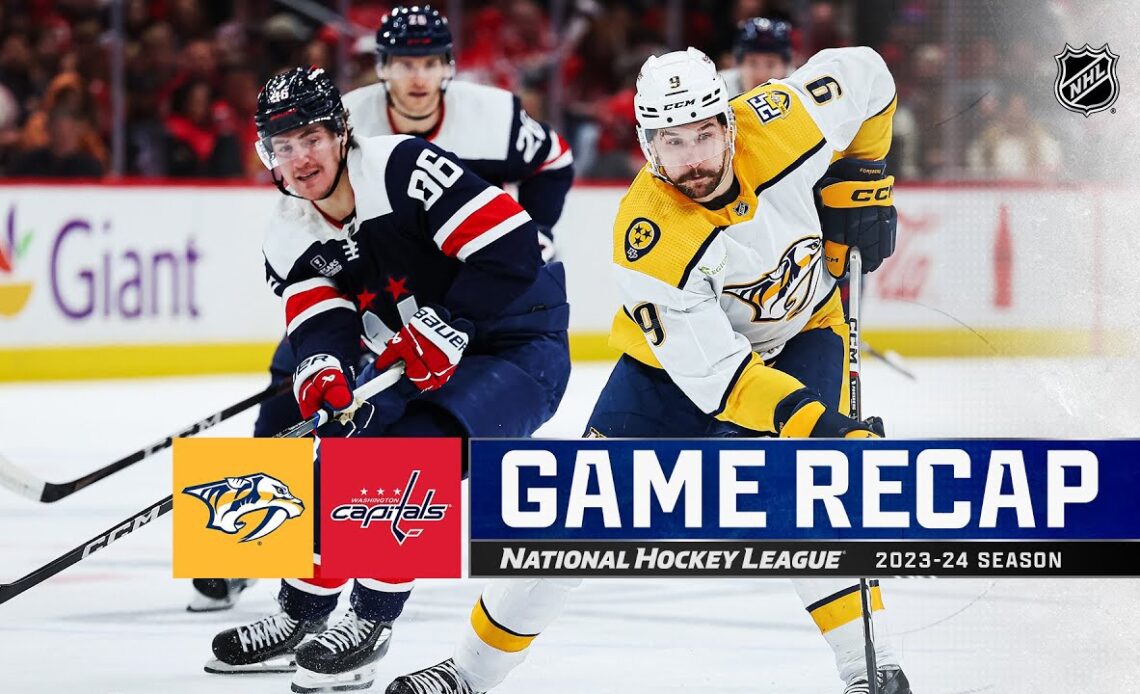 Predators @ Capitals  12/30 | NHL Highlights 2023