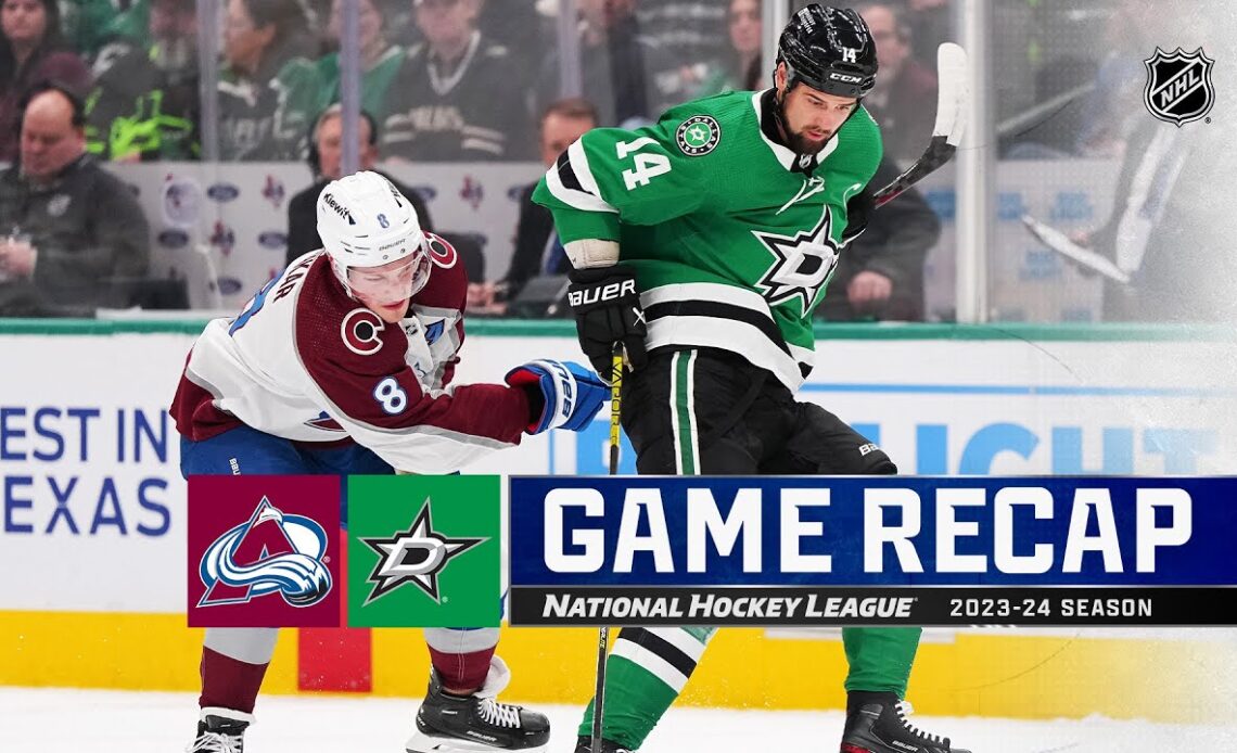 Avalanche @ Stars 1/4 | NHL Highlights 2024