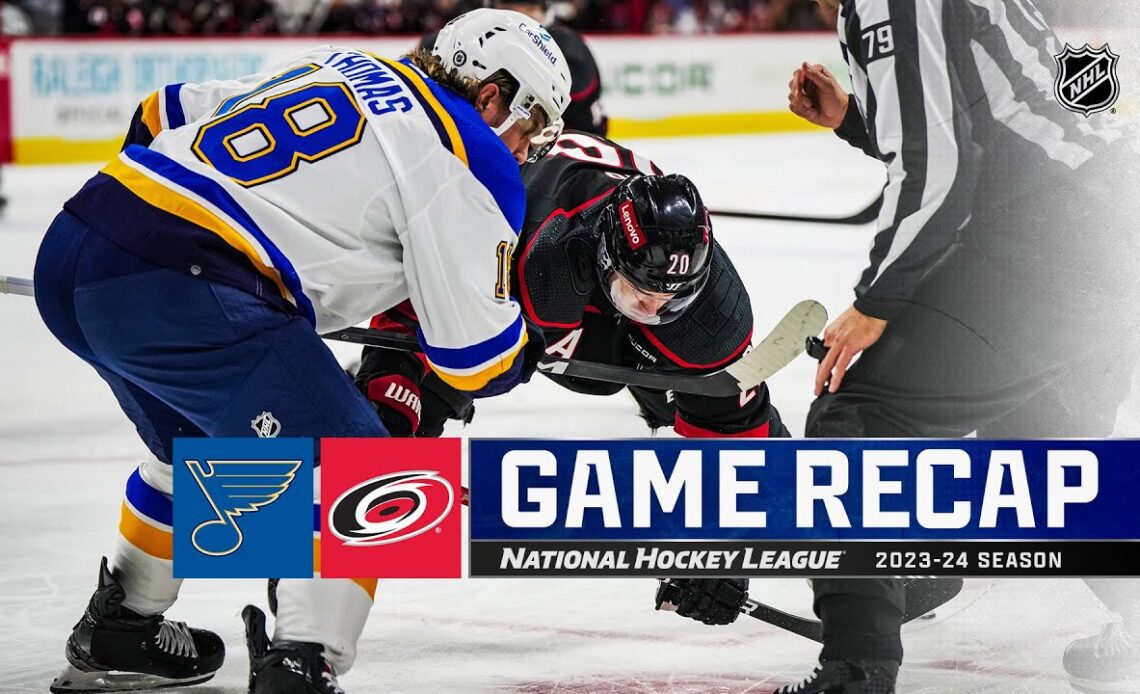 Blues @ Hurricanes 1/6 | NHL Highlights 2024