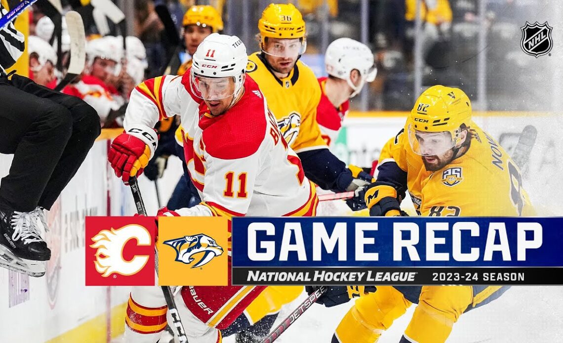 Flames @ Predators 1/4 | NHL Highlights 2024