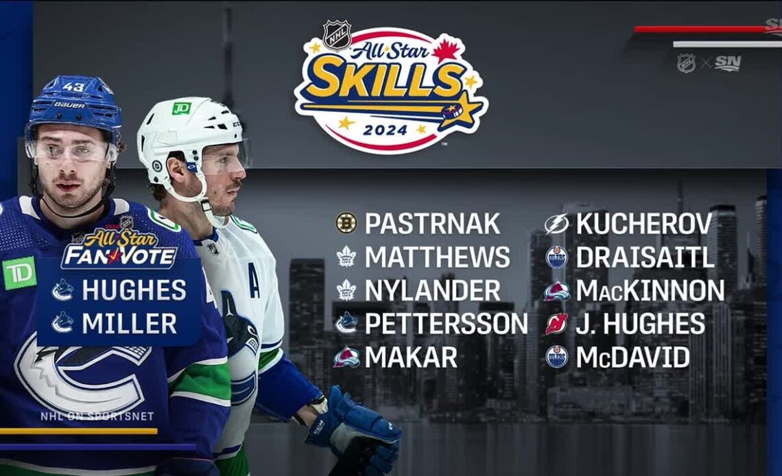 JT Miller & Quinn Hughes named final 2 All-Star Skills participants