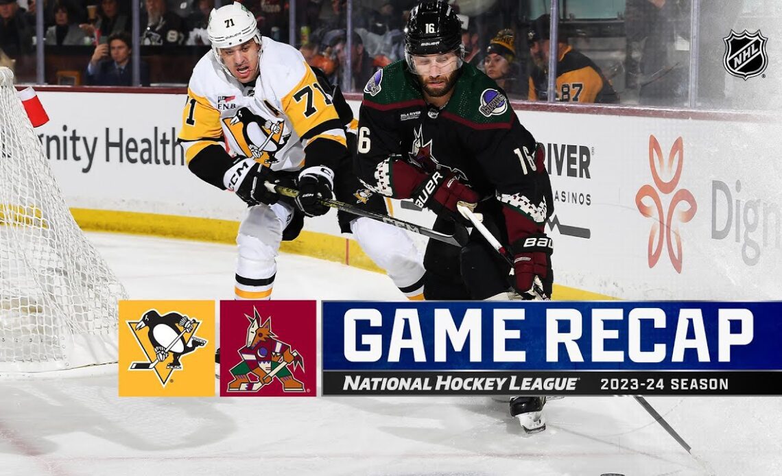 Penguins @ Coyotes 1/22 | NHL Highlights 2024