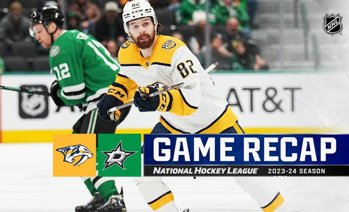 Predators @ Stars 1/12 | NHL Highlights 2024