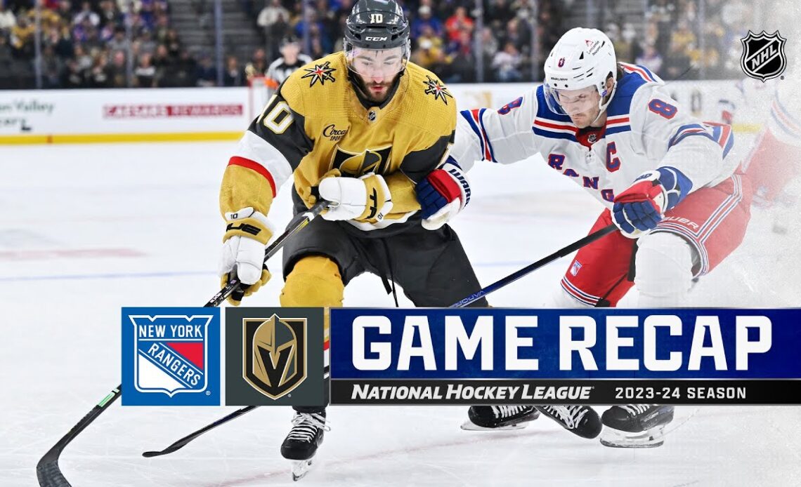 Rangers @ Golden Knights 1/18 | NHL Highlights 2024