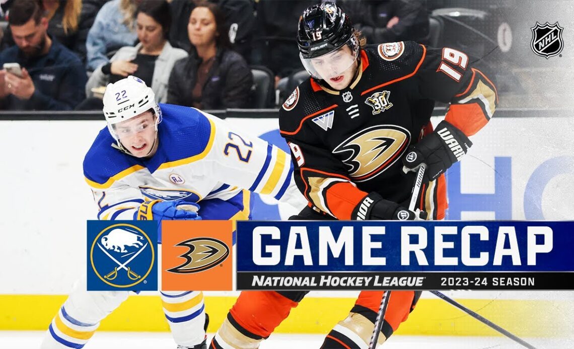 Sabres @ Ducks 1/23 | NHL Highlights 2024