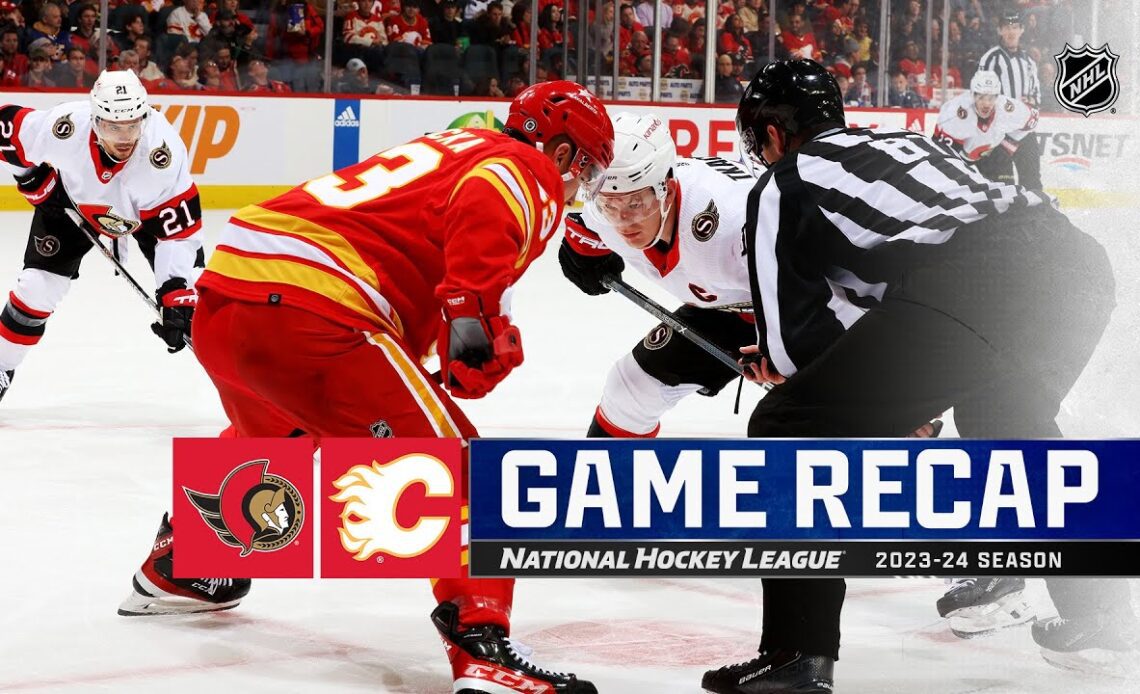 Senators @ Flames 1/9 | NHL Highlights 2024