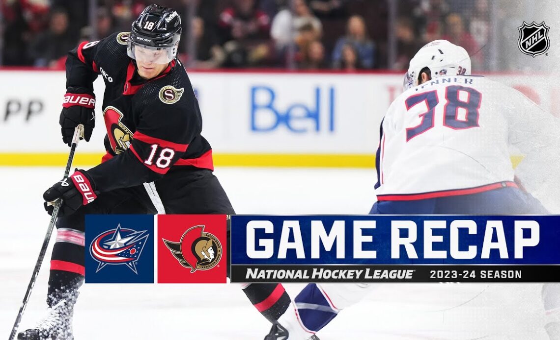 Blue Jackets @ Senators 2/13 | NHL Highlights 2024