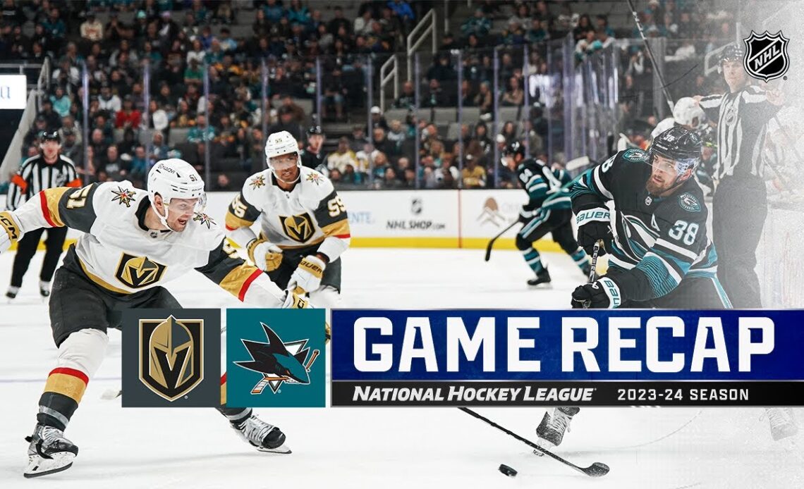 Golden Knights @ Sharks 2/19 | NHL Highlights 2024