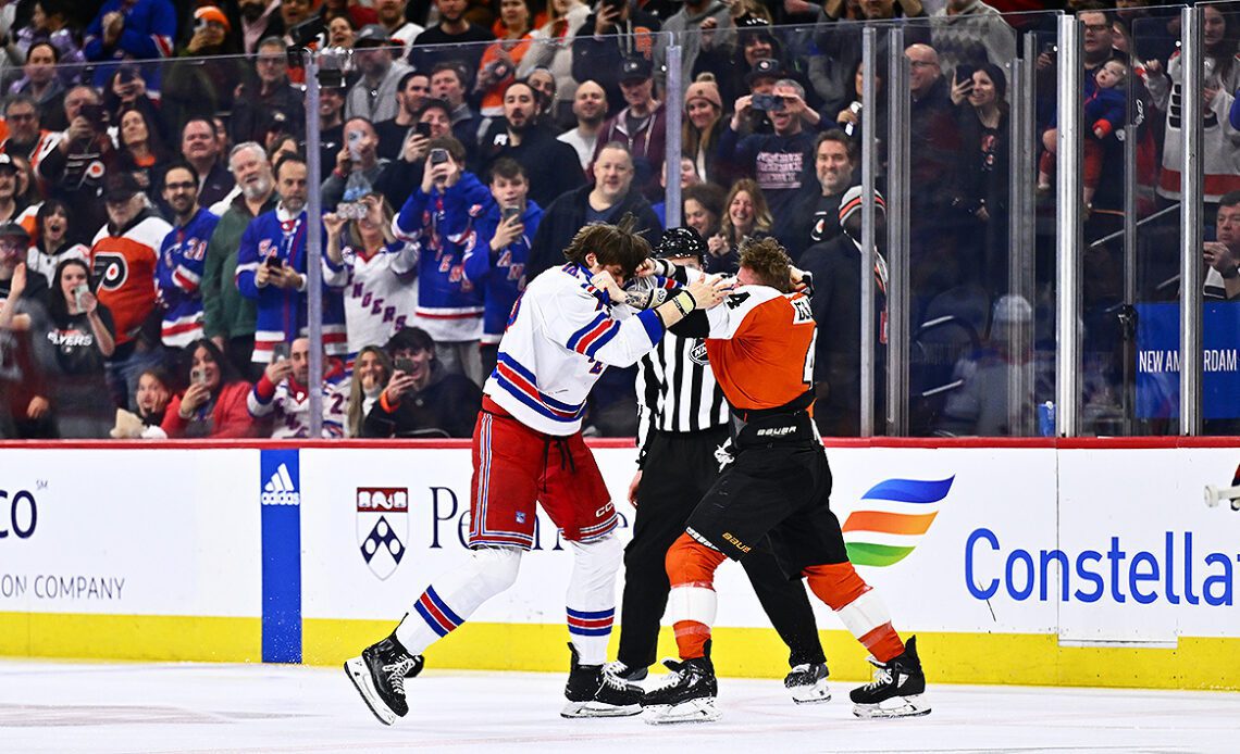 Konecny-less Flyers flirt with upset but fall to Rangers