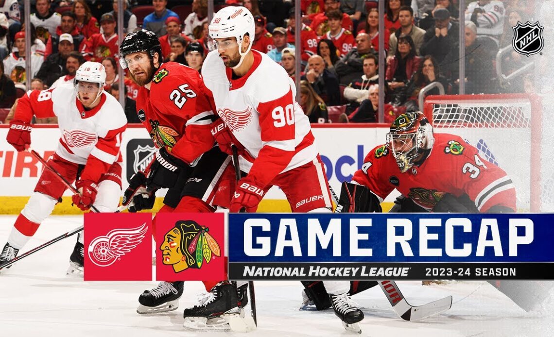 Red Wings @ Blackhawks 2/25 | NHL Highlights 2024