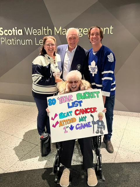 Jean Mooney attends first-ever Leafs game after beating cancer. (Photo courtesy: Karen Mooney-Stewart)