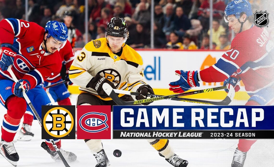 Bruins @ Canadiens 3/14 | NHL Highlights 2024