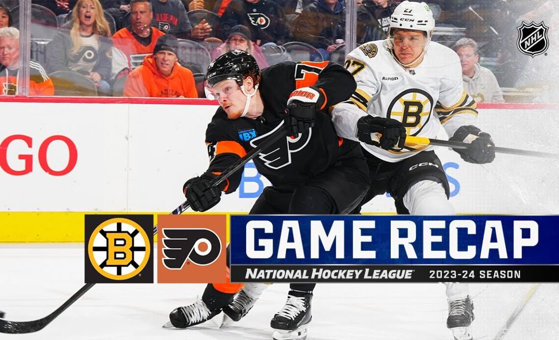 Bruins @ Flyers 3/23 | NHL Highlights 2024