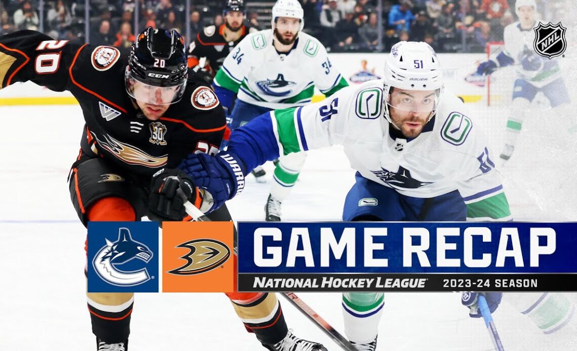 Canucks @ Ducks 3/3 | NHL Highlights 2024