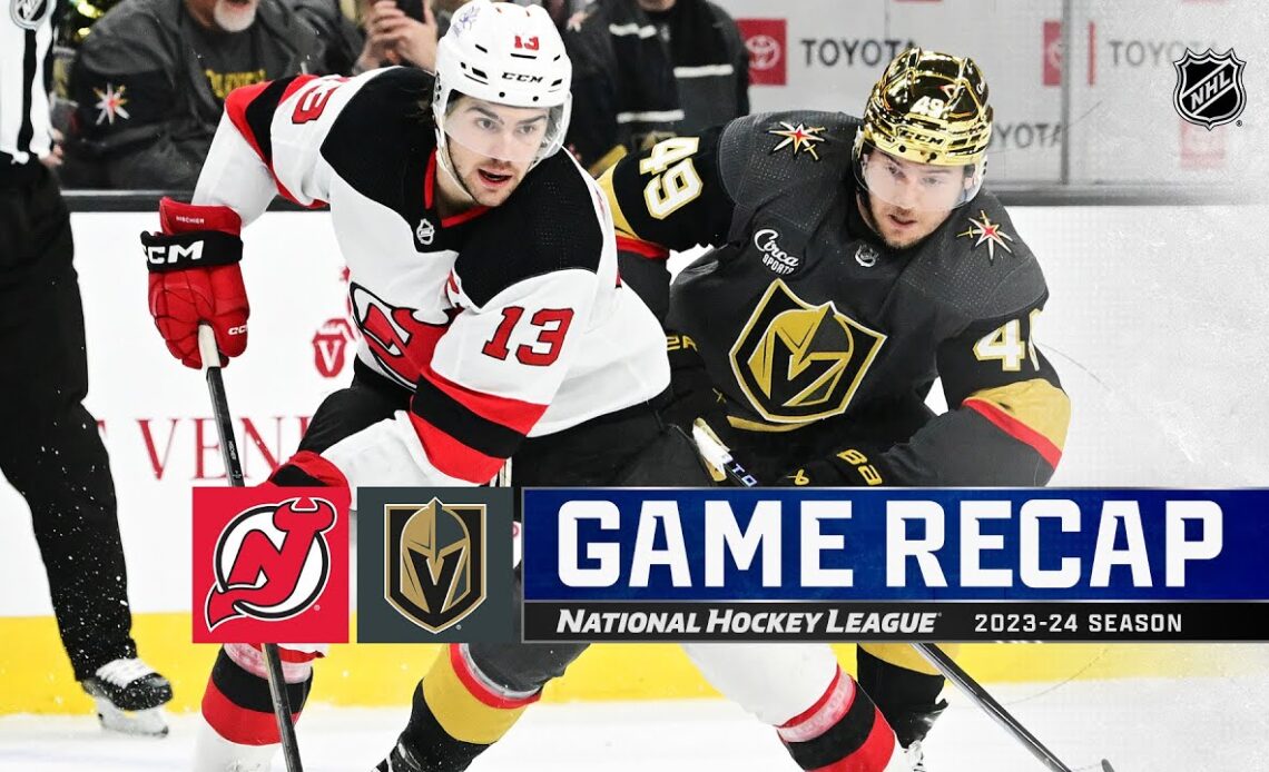Devils @ Golden Knights 3/17 | NHL Highlights 2024