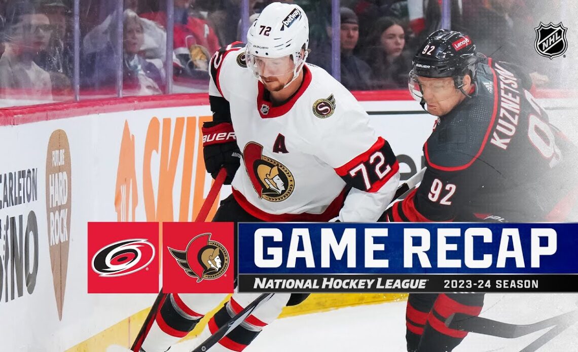 Hurricanes @ Senators 3/17 | NHL Highlights 2024