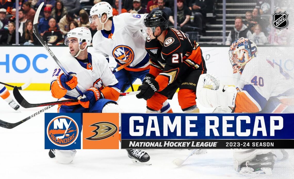 Islanders @ Ducks 3/10 | NHL Highlights 2024