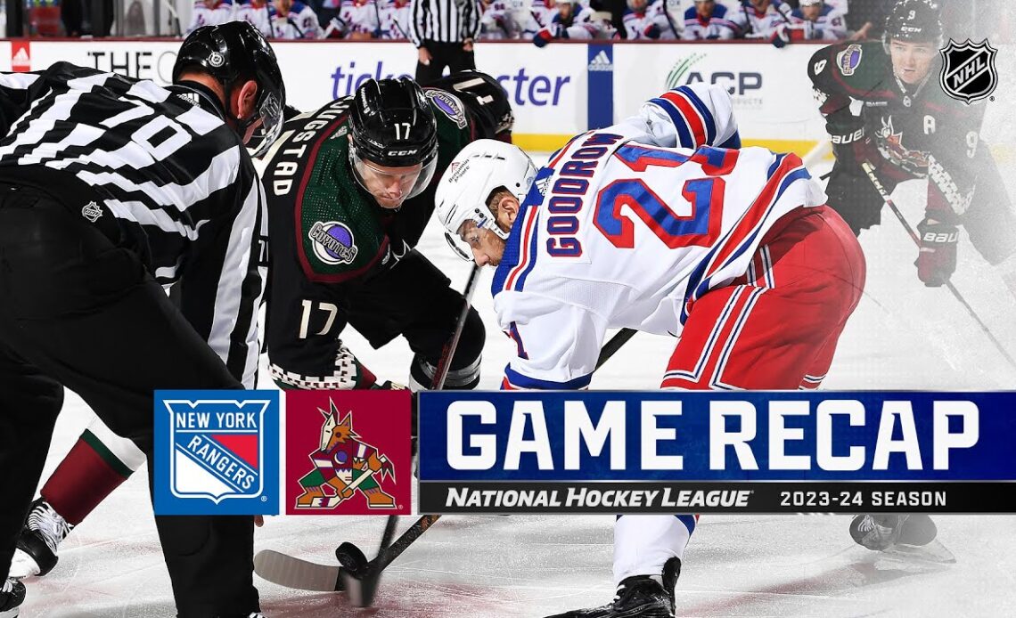 Rangers @ Coyotes 3/30 | NHL Highlights 2024