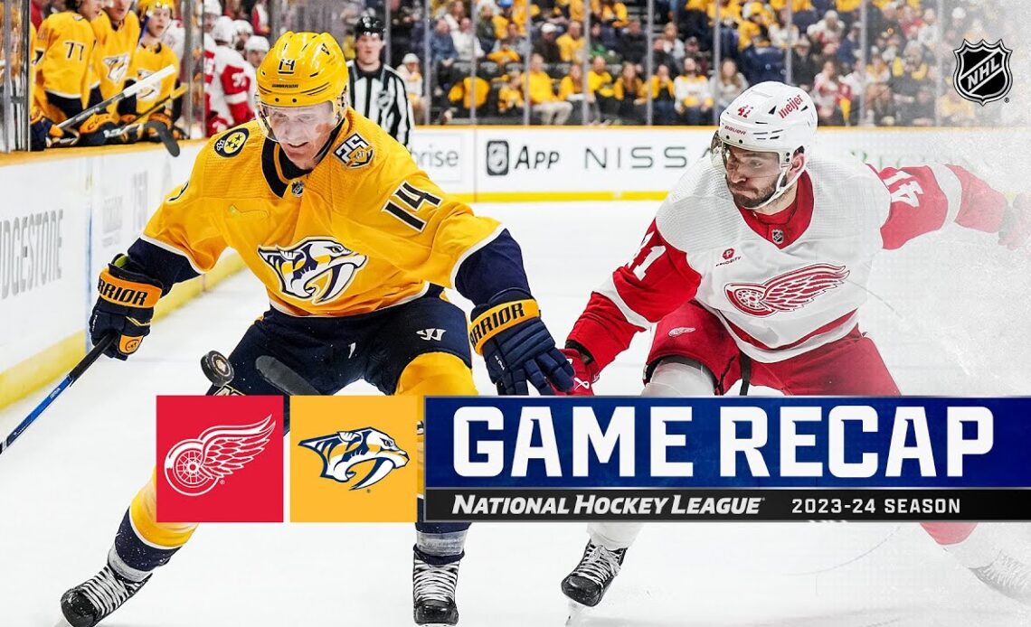 Red Wings @ Predators 3/23 | NHL Highlights 2024