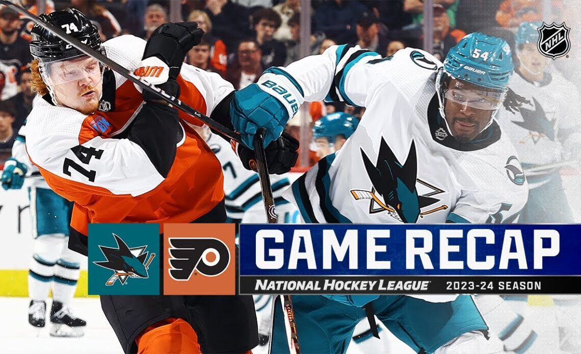 Sharks @ Flyers 3/12 | NHL Highlights 2024